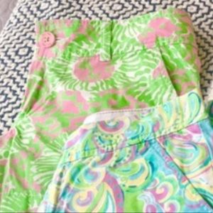 Lilly Pulitzer green and pink shorts 🐠💞🐠💞🐠